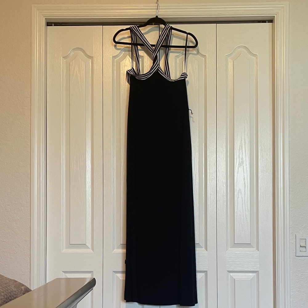 Soma Black and White Striped Maxi Dress